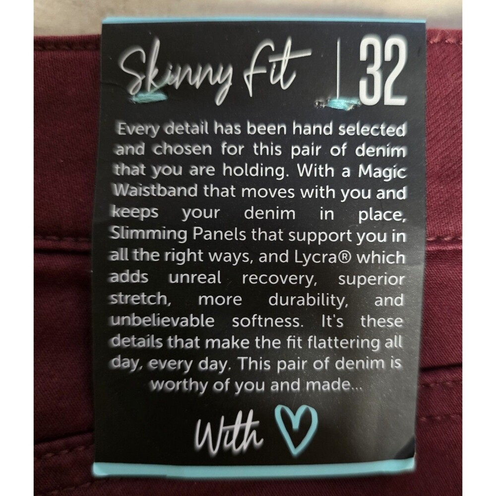 Lularoe Women's 32 Skinny Fit Pants Maroon Red Comfort Stretch Slimming NWT - Picture 9 of 10